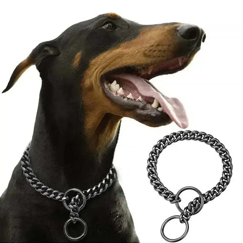 Gold Chain Dog Collar for Strong Dogs – Stainless Steel 12