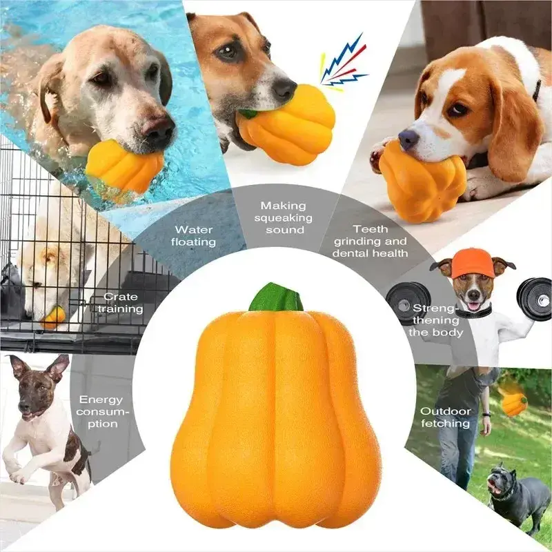 Halloween Dog Toy – Big Pumpkin Squeaky Chew Toy 3