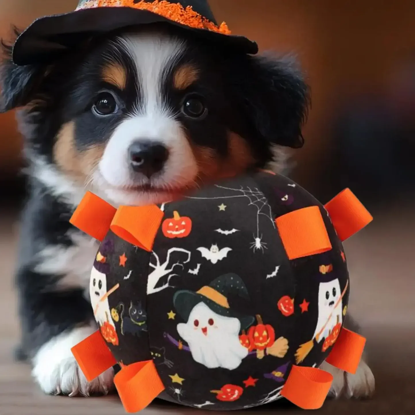 Halloween Dog Toy – Interactive Plush Soccer Ball