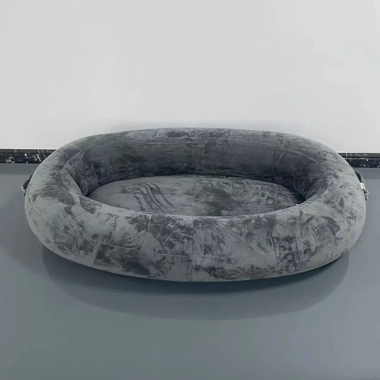 Human-Size Inflatable Dog Bed with Washable Plush Cover 2