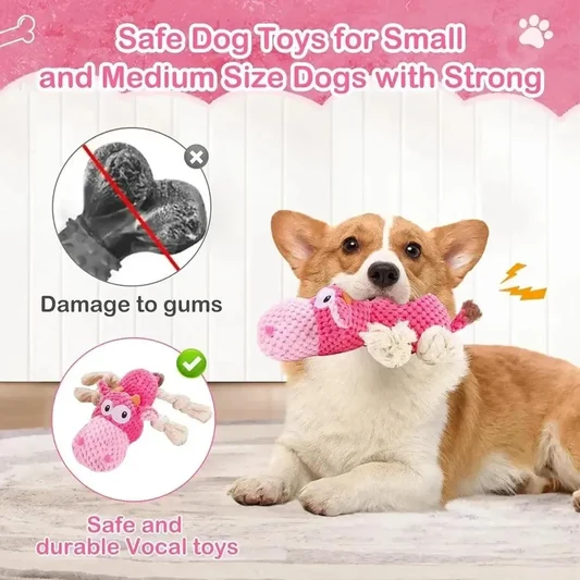 Indestructible Squeaky Rope Dog Toy alternate view