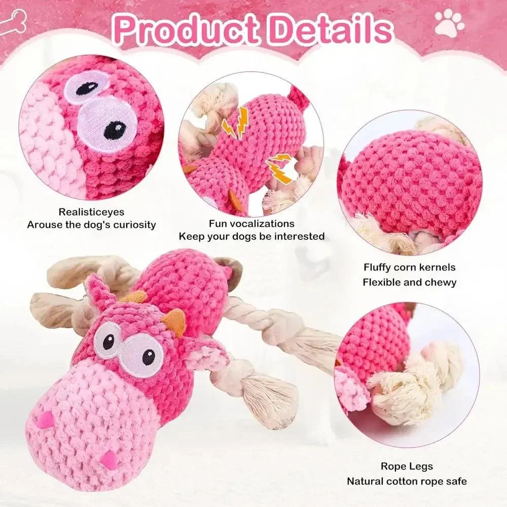 Indestructible Squeaky Rope Dog Toy 3