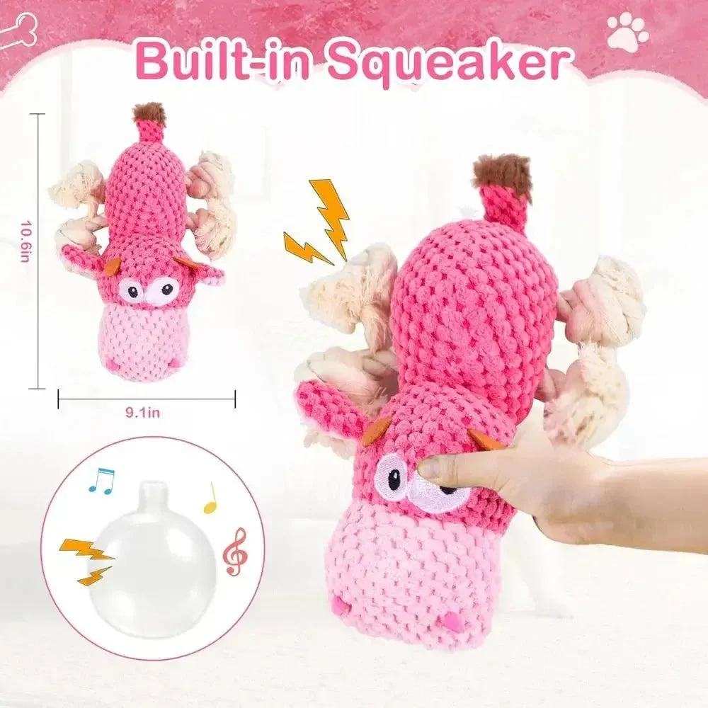 Indestructible Squeaky Rope Dog Toy 4