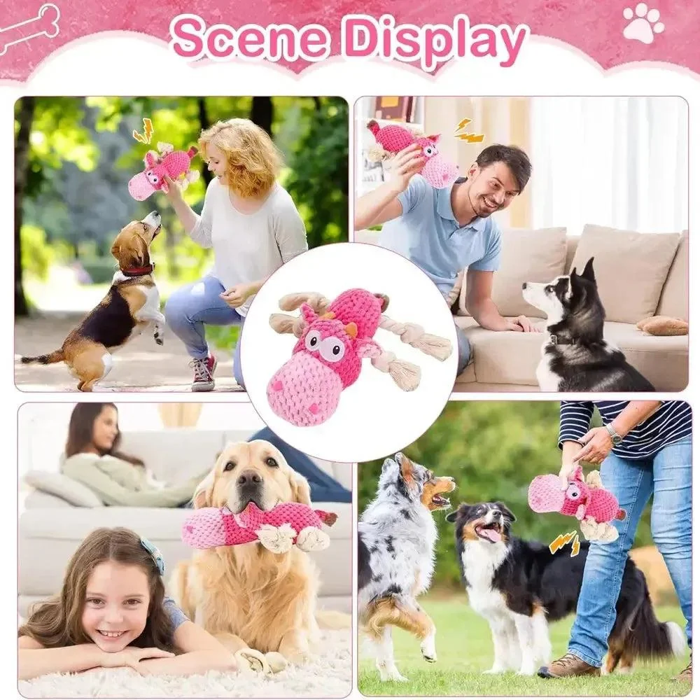Indestructible Squeaky Rope Dog Toy 5