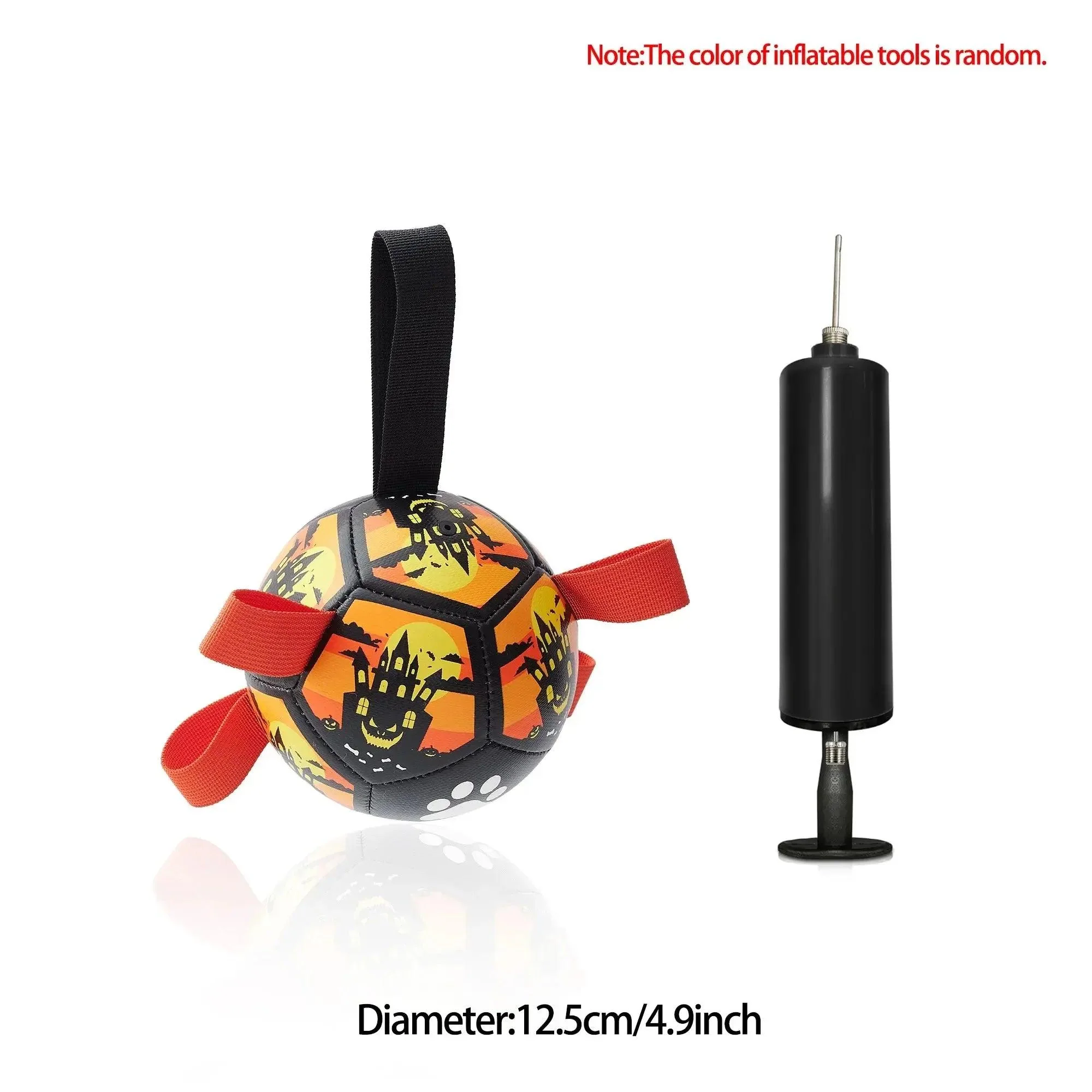 Interactive Dog Soccer Ball with Straps for Tug and Fetch 11