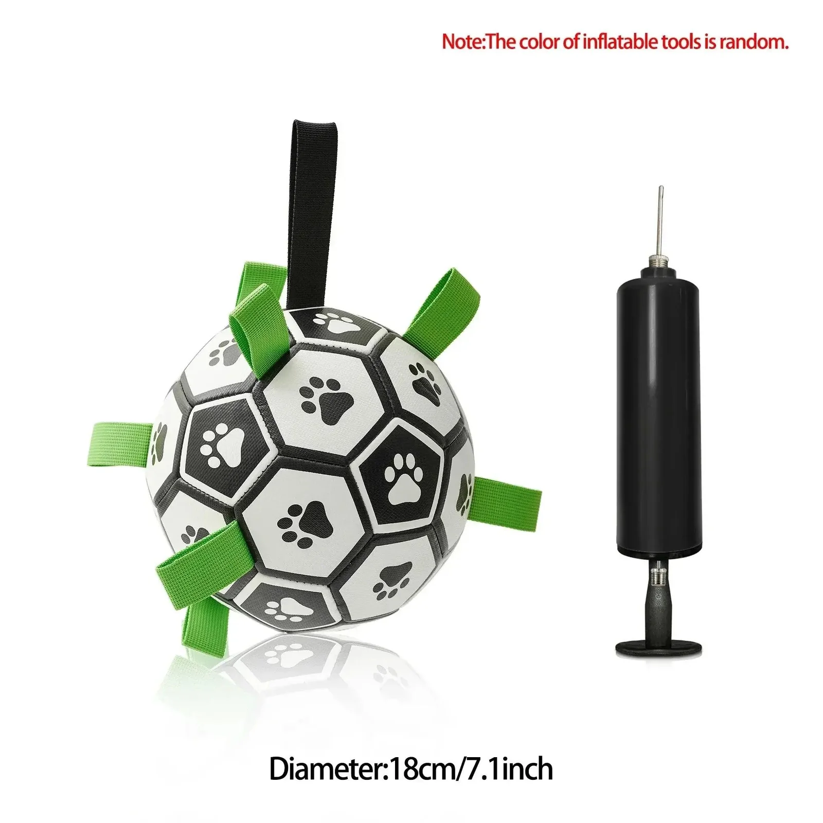 Interactive Dog Soccer Ball with Straps for Tug and Fetch