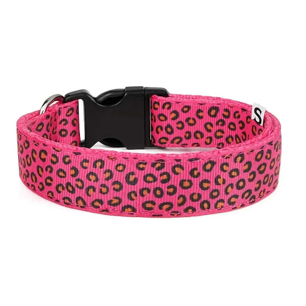 Leopard Print LED Dog Collar – Light Up, Adjustable & Safe 15