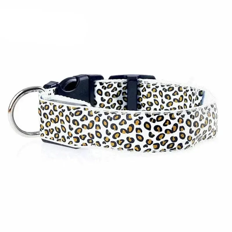 Leopard Print LED Dog Collar – Light Up, Adjustable & Safe 8