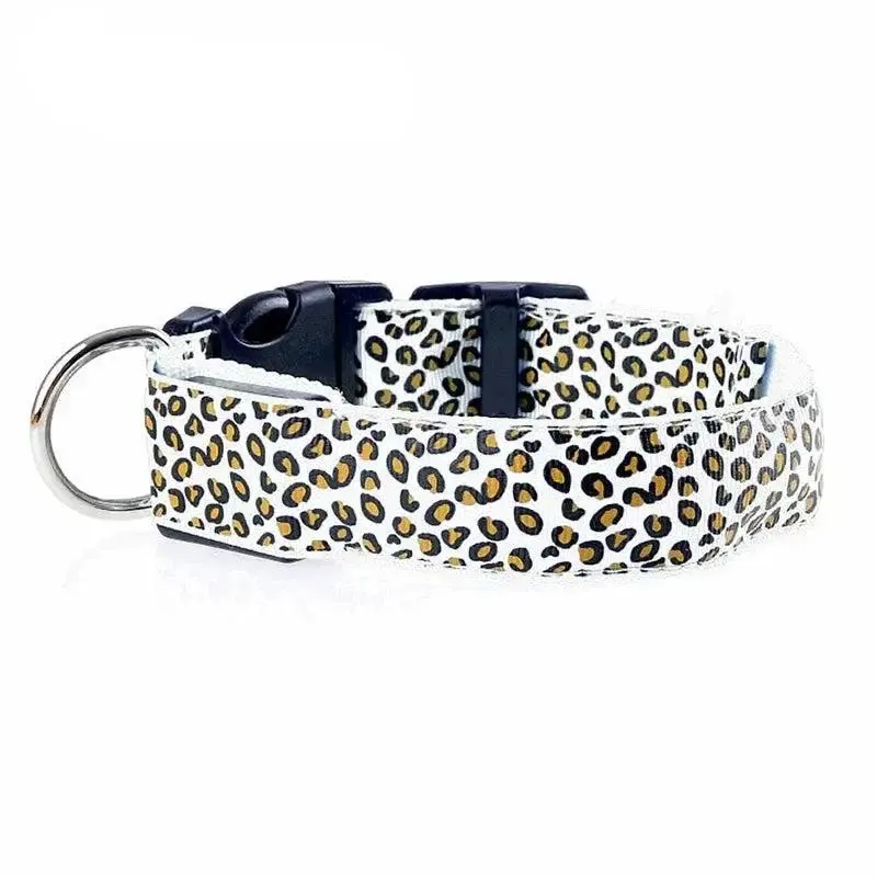 Leopard Print LED Dog Collar – Light Up, Adjustable & Safe 9
