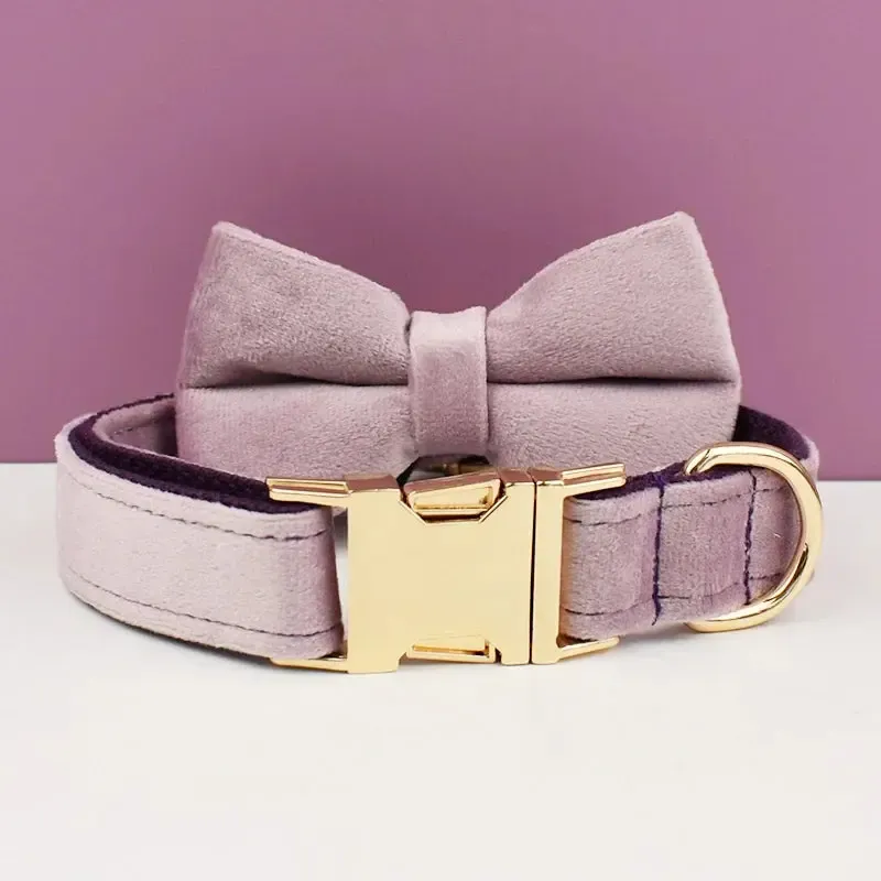 Light Purple Velvet Dog Collar 3