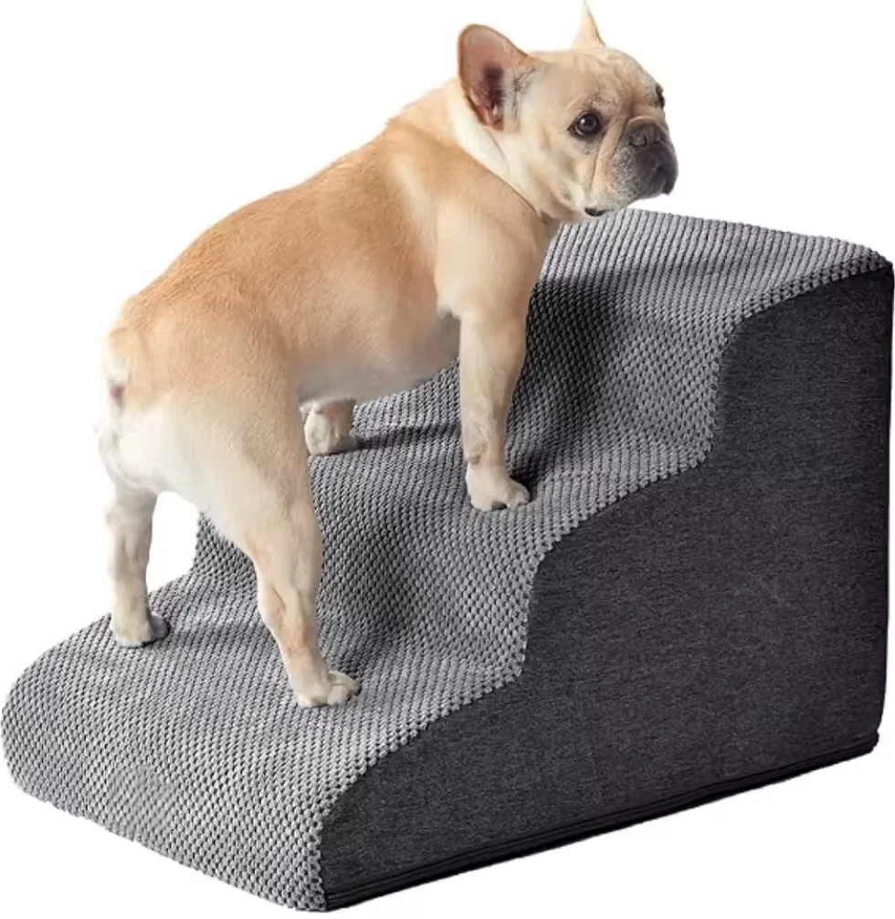 Memory foam dog stairs with washable corduroy cover 3