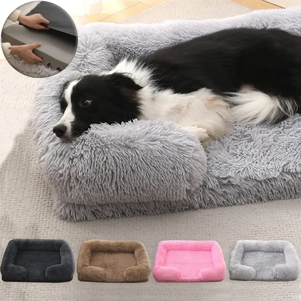 Memory Foam Orthopedic Washable Dog Bed With Removable Cover