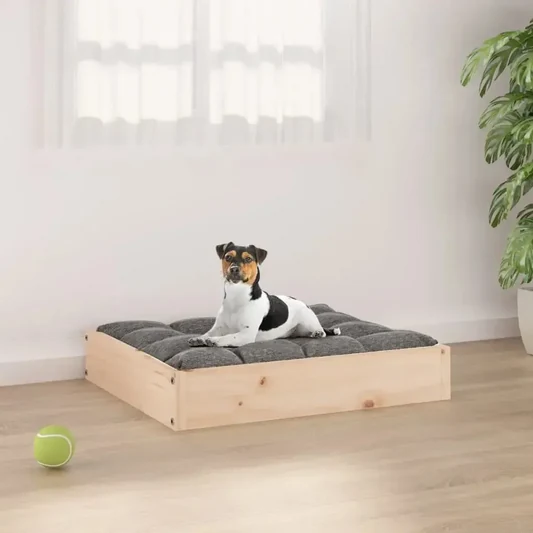 Minimalist Pine Wood Dog Bed Frame for Puppies and Small Breeds