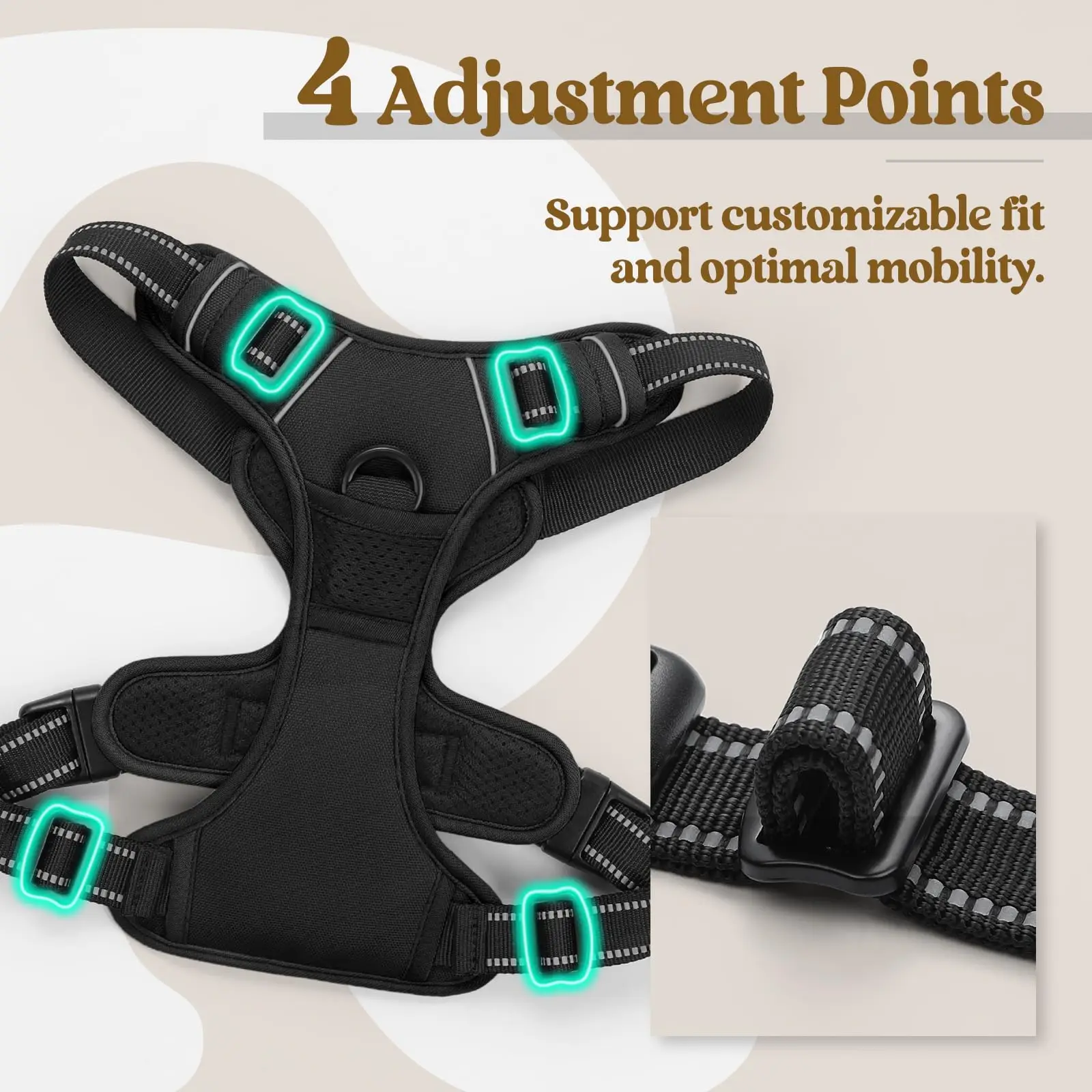 No Pull Dog Harness Front Clip 3