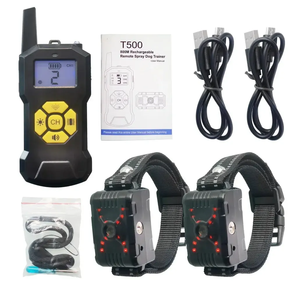 No Shock Spray Dog Bark Collar with Remote Trainer - For 2 dogs 7