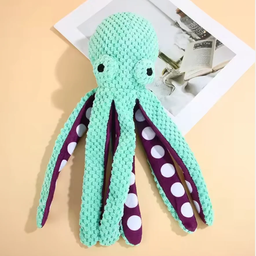 Octopus Bite Resistant Chew Toy for Dogs with Squeaker 9
