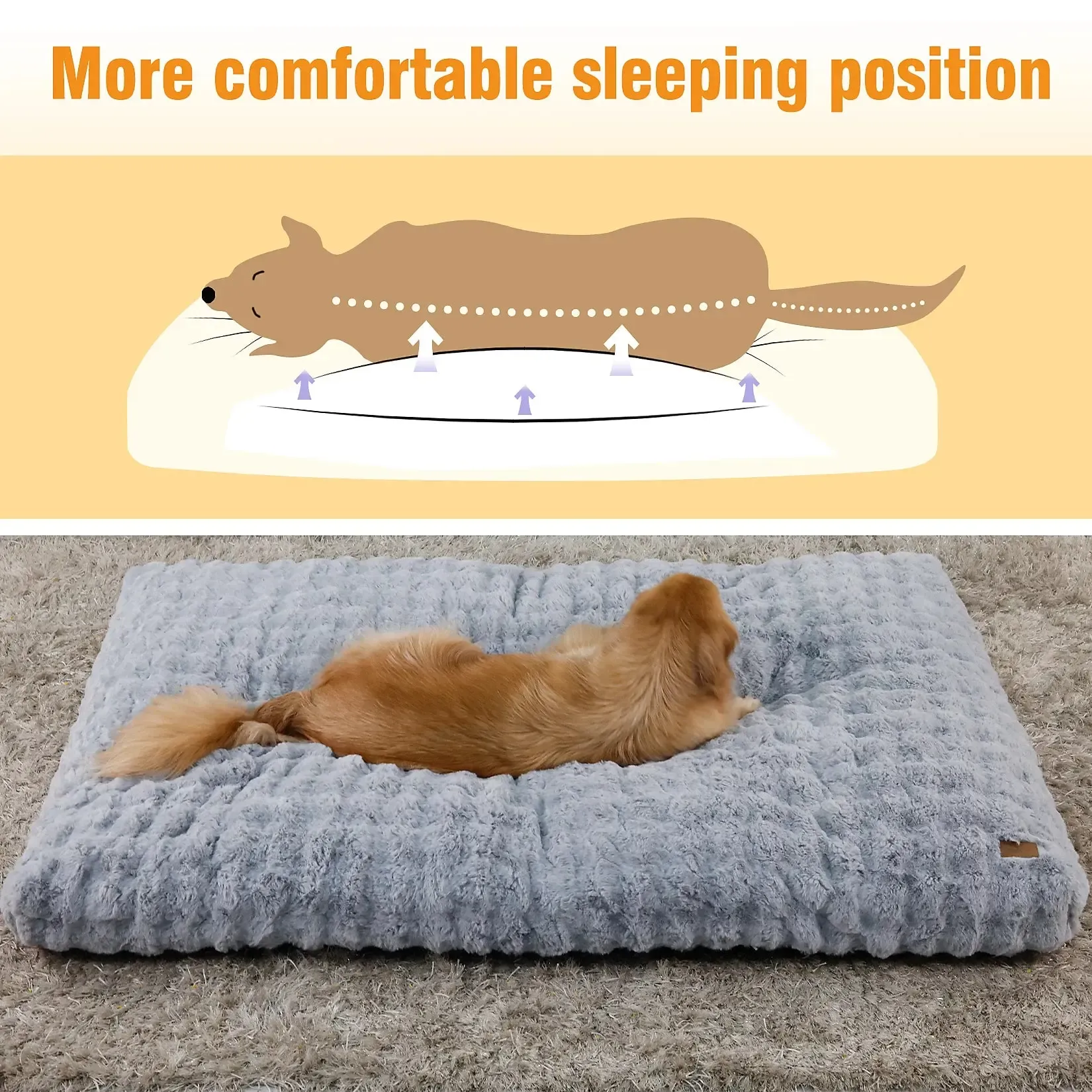 Orthopedic Dog Bed | Ultra Plush Cover for Large & Giant Breeds 6