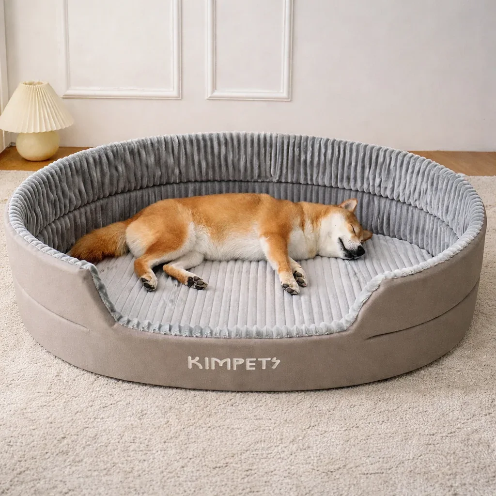 Orthopedic Washable Sherpa Fleece Dog Sofa Bed 4
