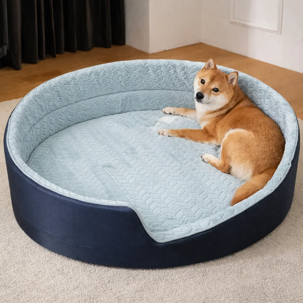 Orthopedic Washable Sherpa Fleece Dog Sofa Bed 7