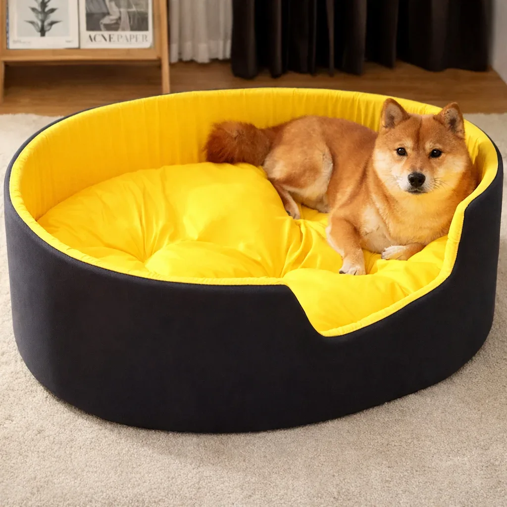 Orthopedic Washable Sherpa Fleece Dog Sofa Bed 8