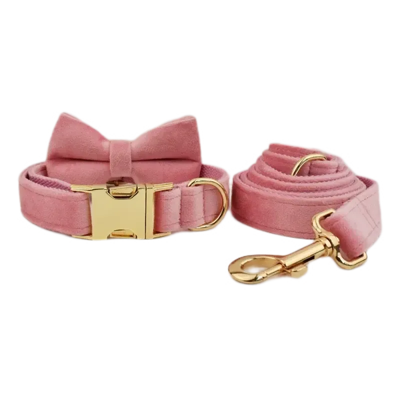Pink Velvet Dog Collar 2