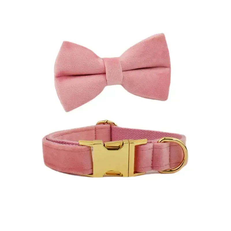 Pink Velvet Dog Collar 3