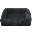 Plush Dog Sofa Bed with Bolster Support, Removable Cushion, and Non-Slip Base