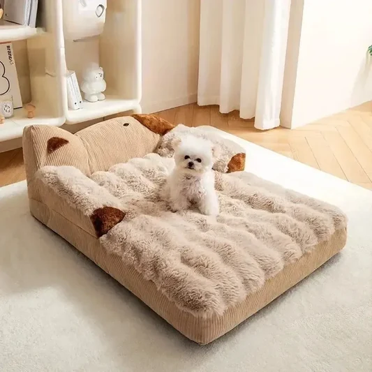 Plush Fleece Washable Dog Bed