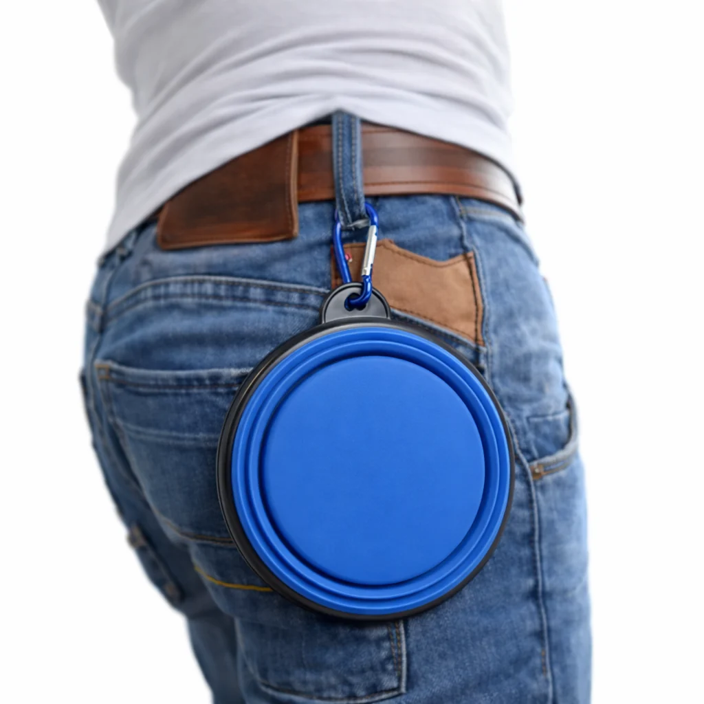 Portable Collapsible Travel Silicone Dog Water & Food Bowl 4