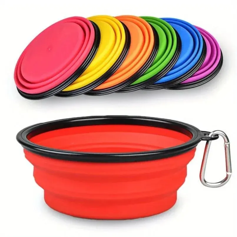 Portable Collapsible Travel Silicone Dog Water & Food Bowl 7