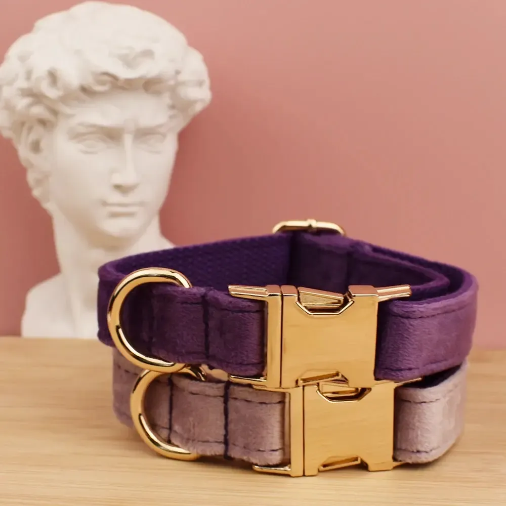 Purple Velvet Dog Collar 4