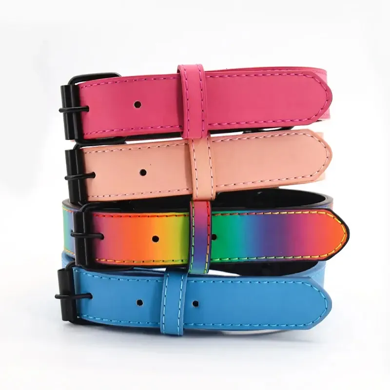 Rainbow Reflective Dog Collar 4