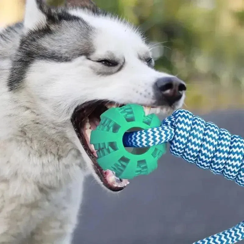 Rope Ball Chew Toy with Treat Dispenser for Medium & Large Dogs 3
