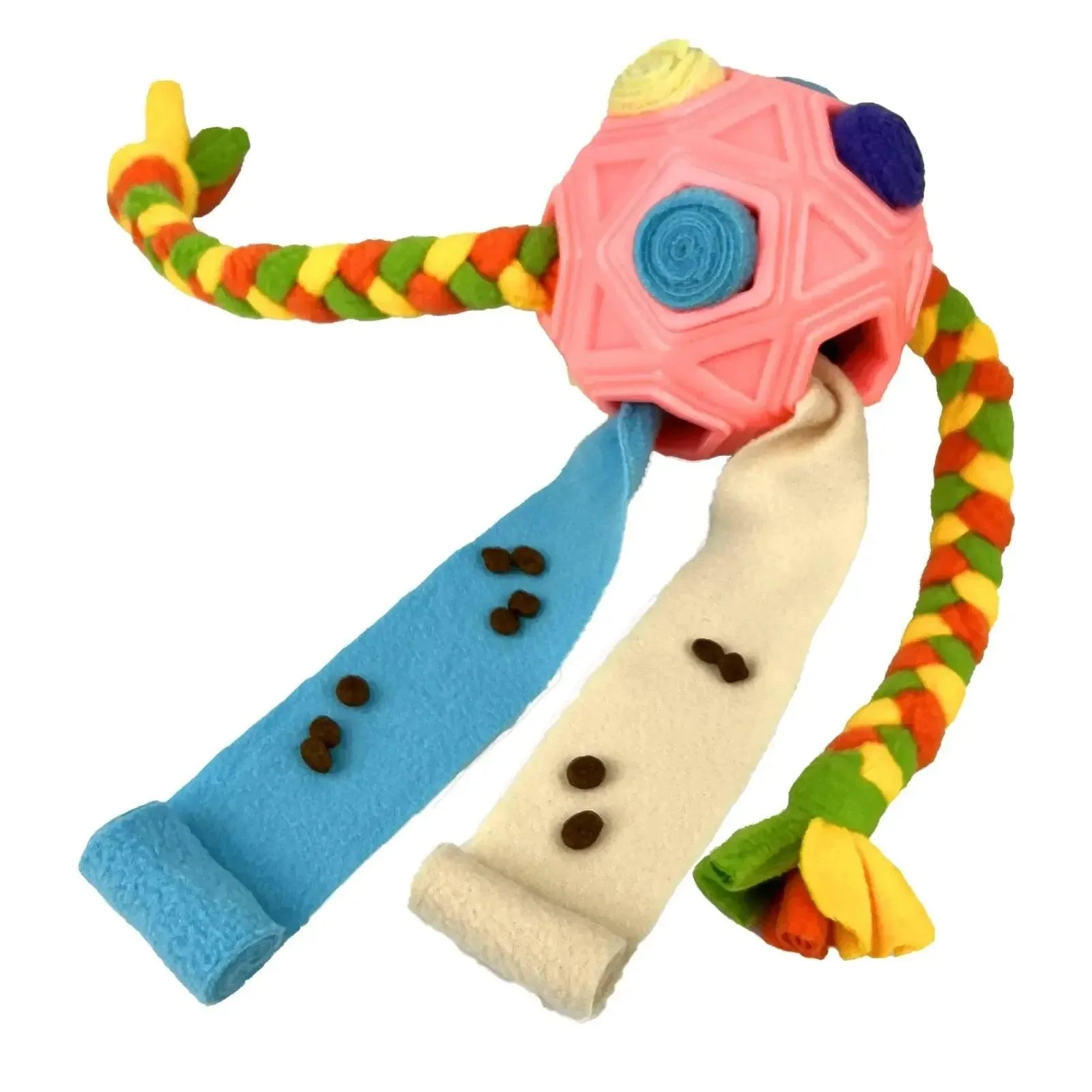 Sniffing Ball with Rope and Treat Hiding 3-in-1 Dog Toy 9