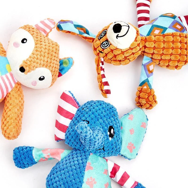 Soft Plush Elephant Toy with Squeaker – Durable Dog Play 11