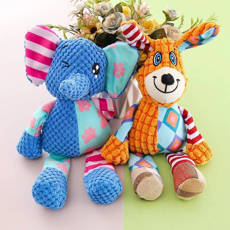 Soft Plush Elephant Toy with Squeaker – Durable Dog Play 4