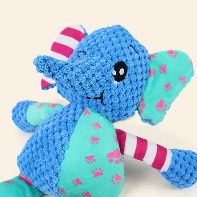 Soft Plush Elephant Toy with Squeaker – Durable Dog Play 6