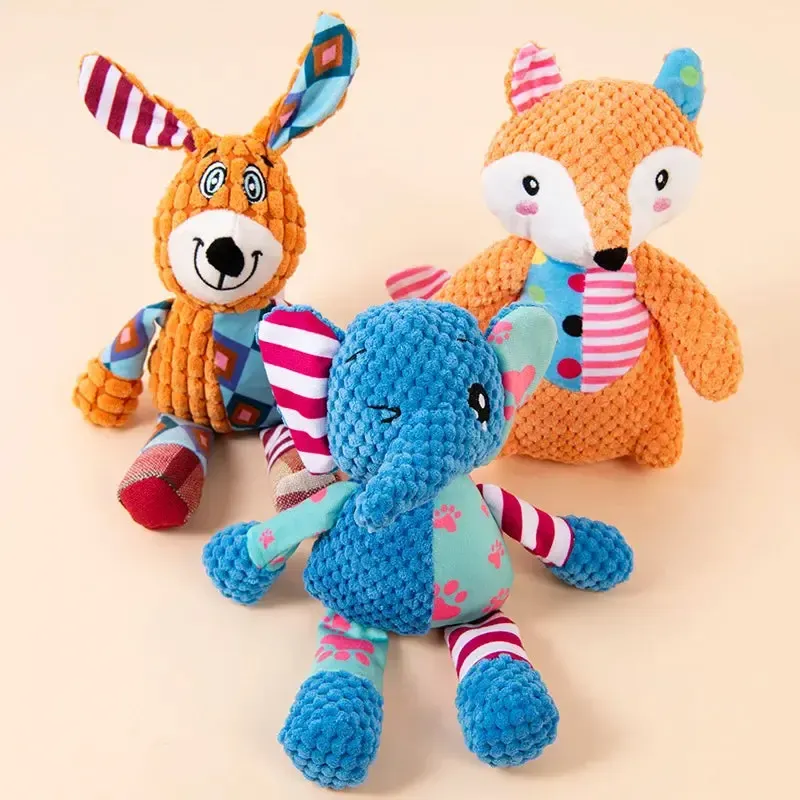 Soft Plush Fox Toy with Squeaker – Durable Dog Play 6