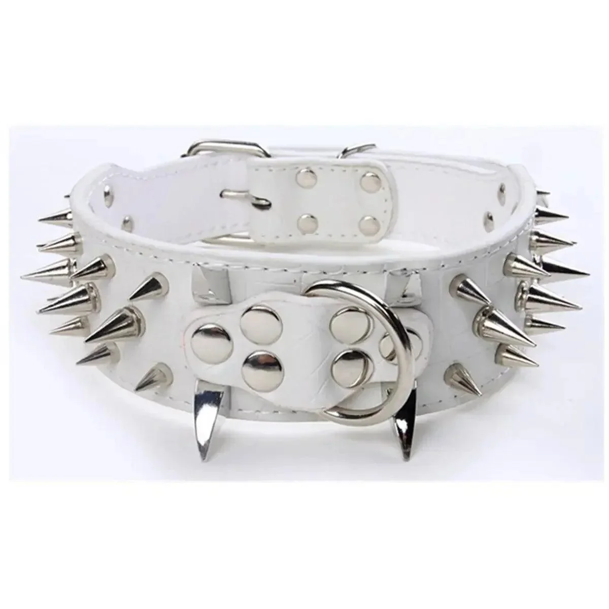 Spiked Leather Dog Collar with Handle 9