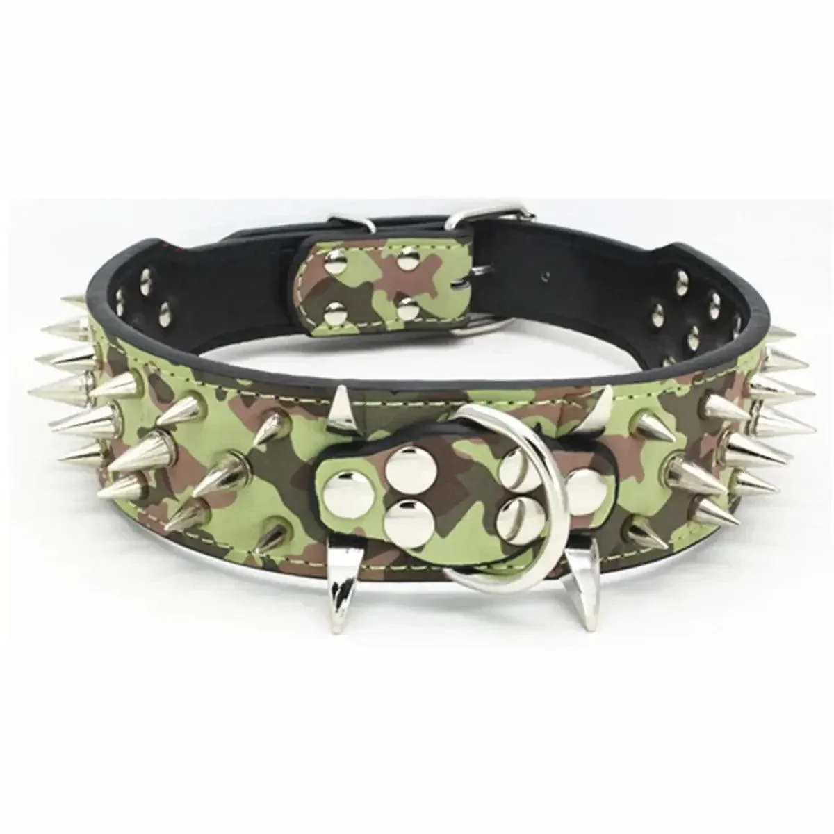 Spiked Leather Dog Collar with Handle 11
