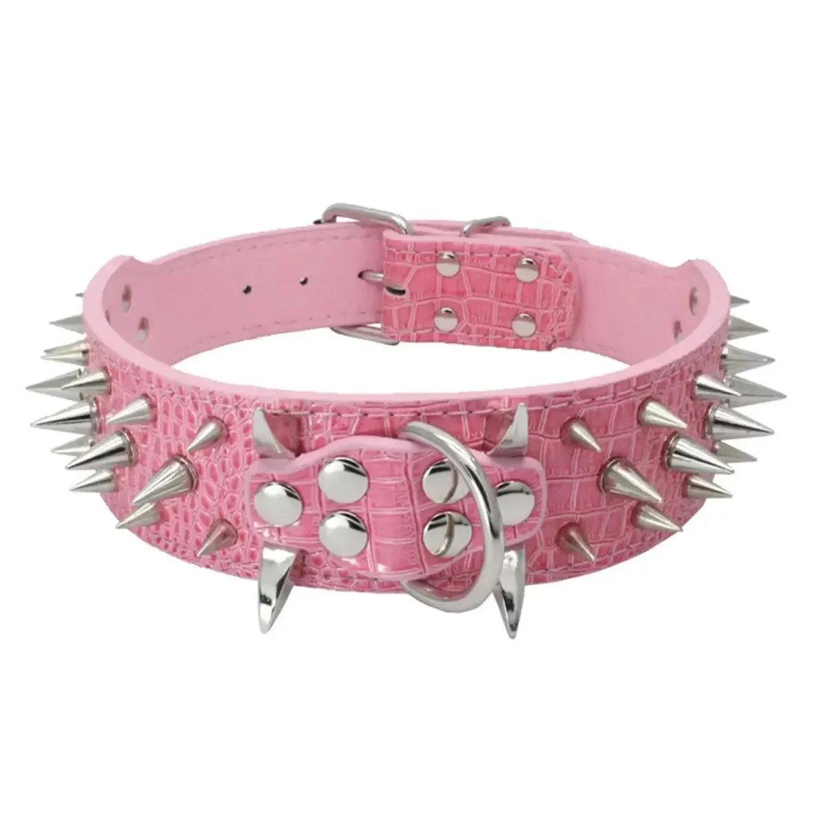 Spiked Leather Dog Collar with Handle 12