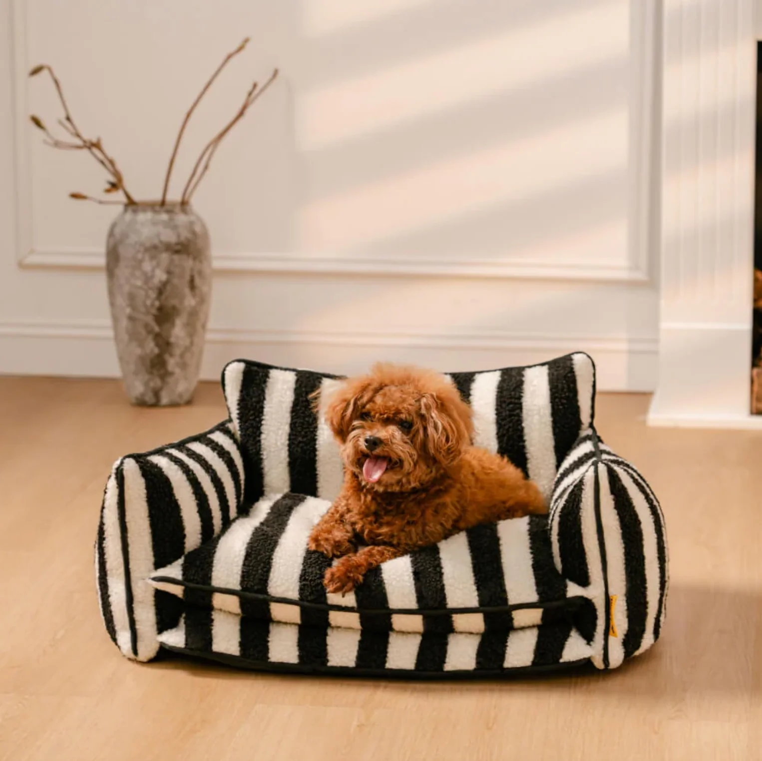Striped Plush Dog Couch Sofa 4