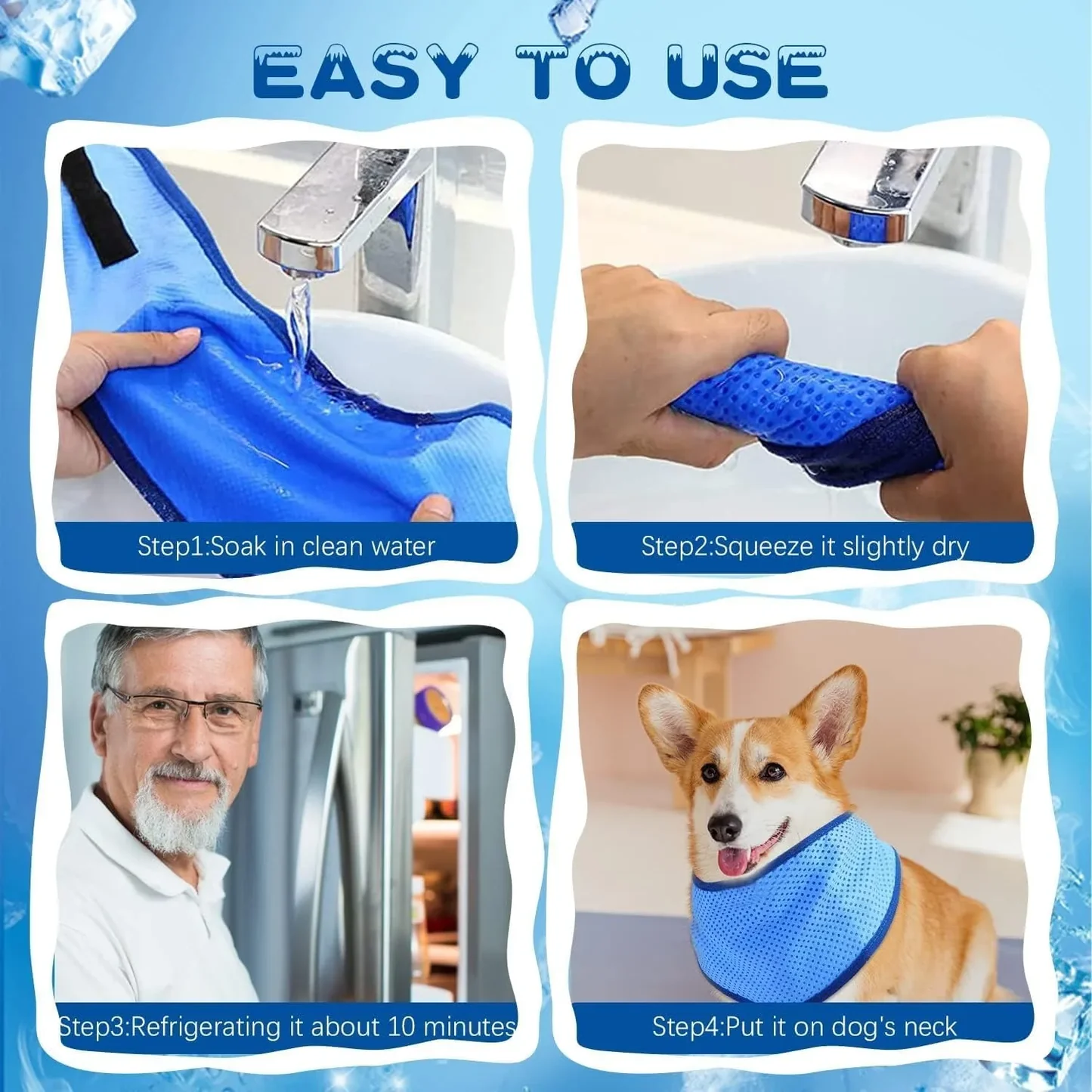 Summer Dog Cooling Ice Scarf