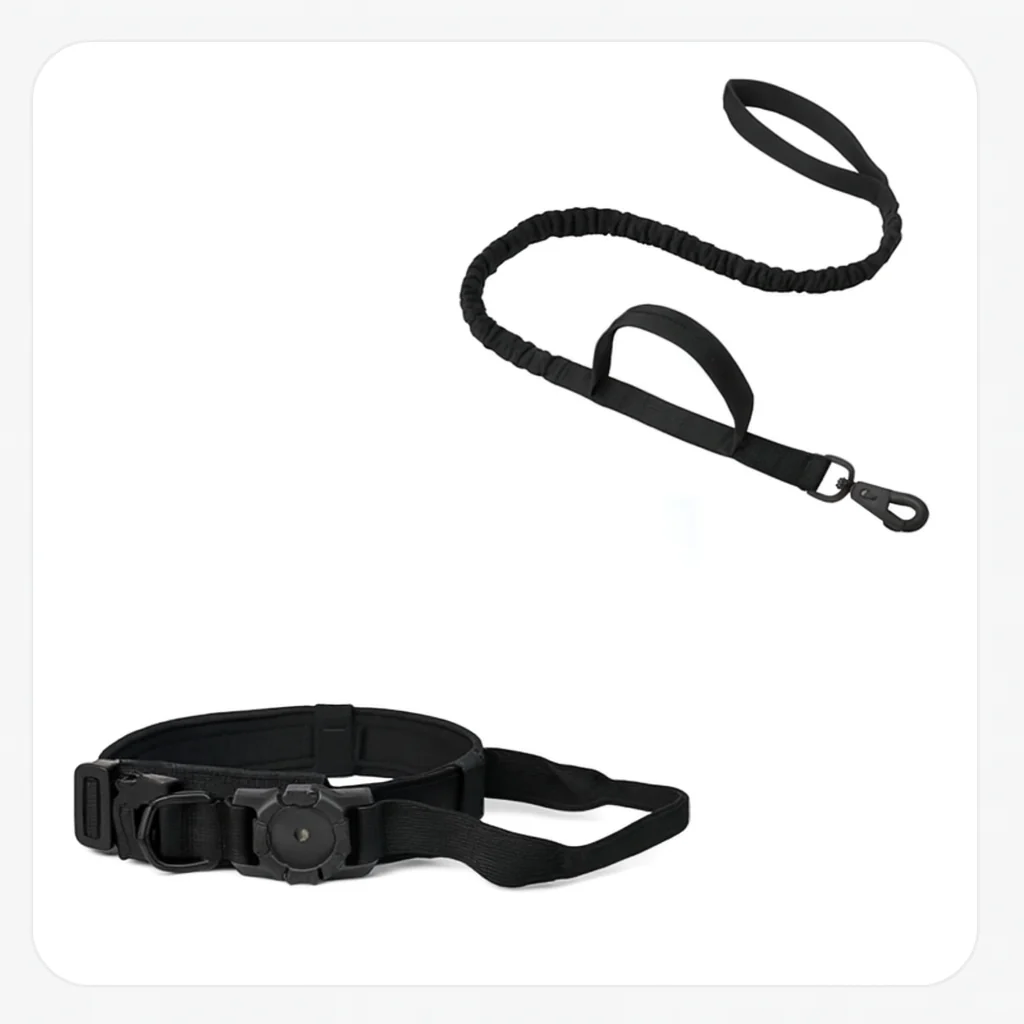 Tactical AirTag Dog Collar with Handle for GPS Tracking 12
