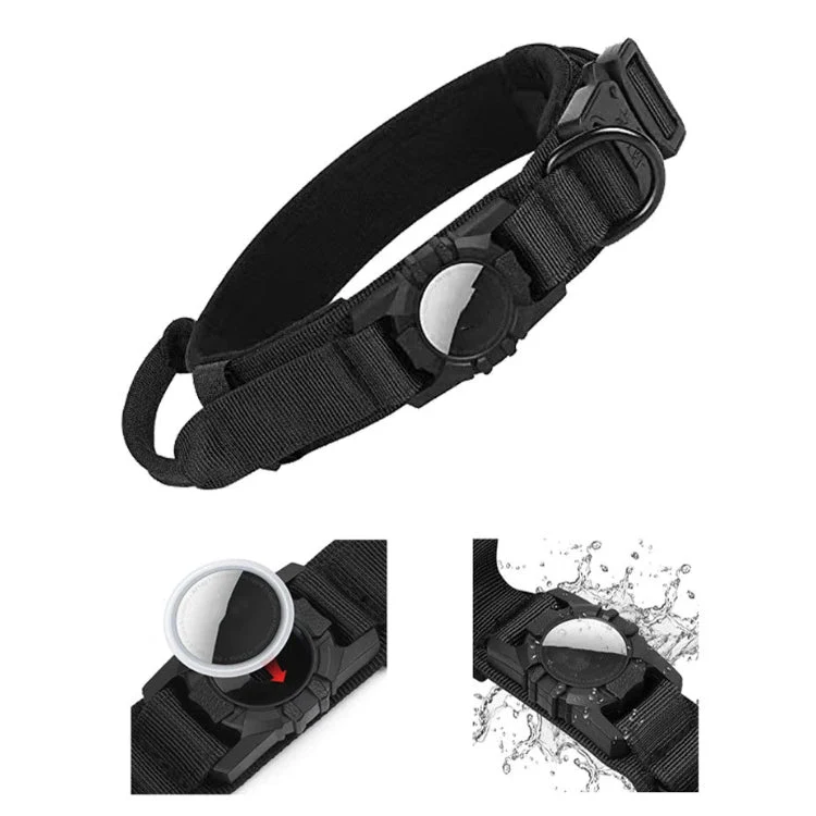 Tactical AirTag Dog Collar with Handle for GPS Tracking 4