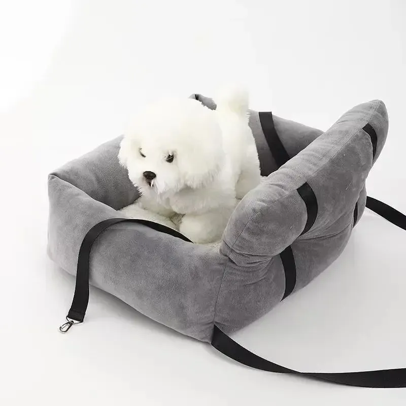 Travel Dog Car Seat | Washable Bed with Safety Strap 3