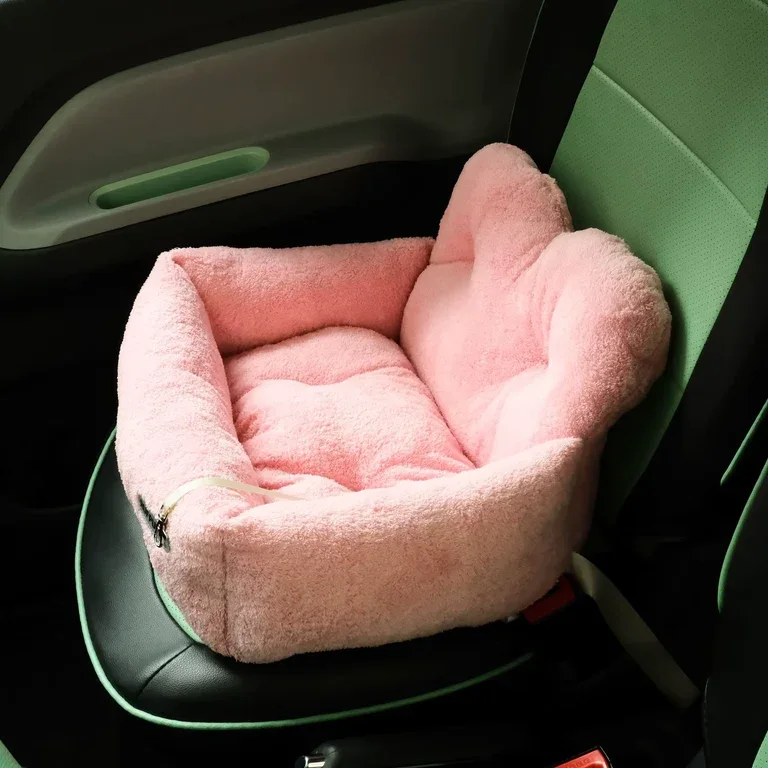 Travel Dog Car Seat | Washable Bed with Safety Strap