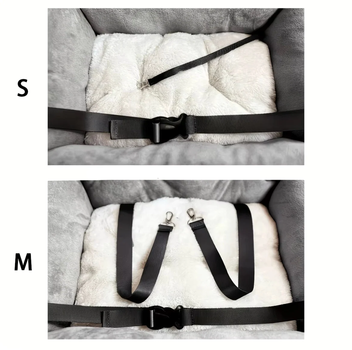 Travel Dog Car Seat | Washable Bed with Safety Strap 9