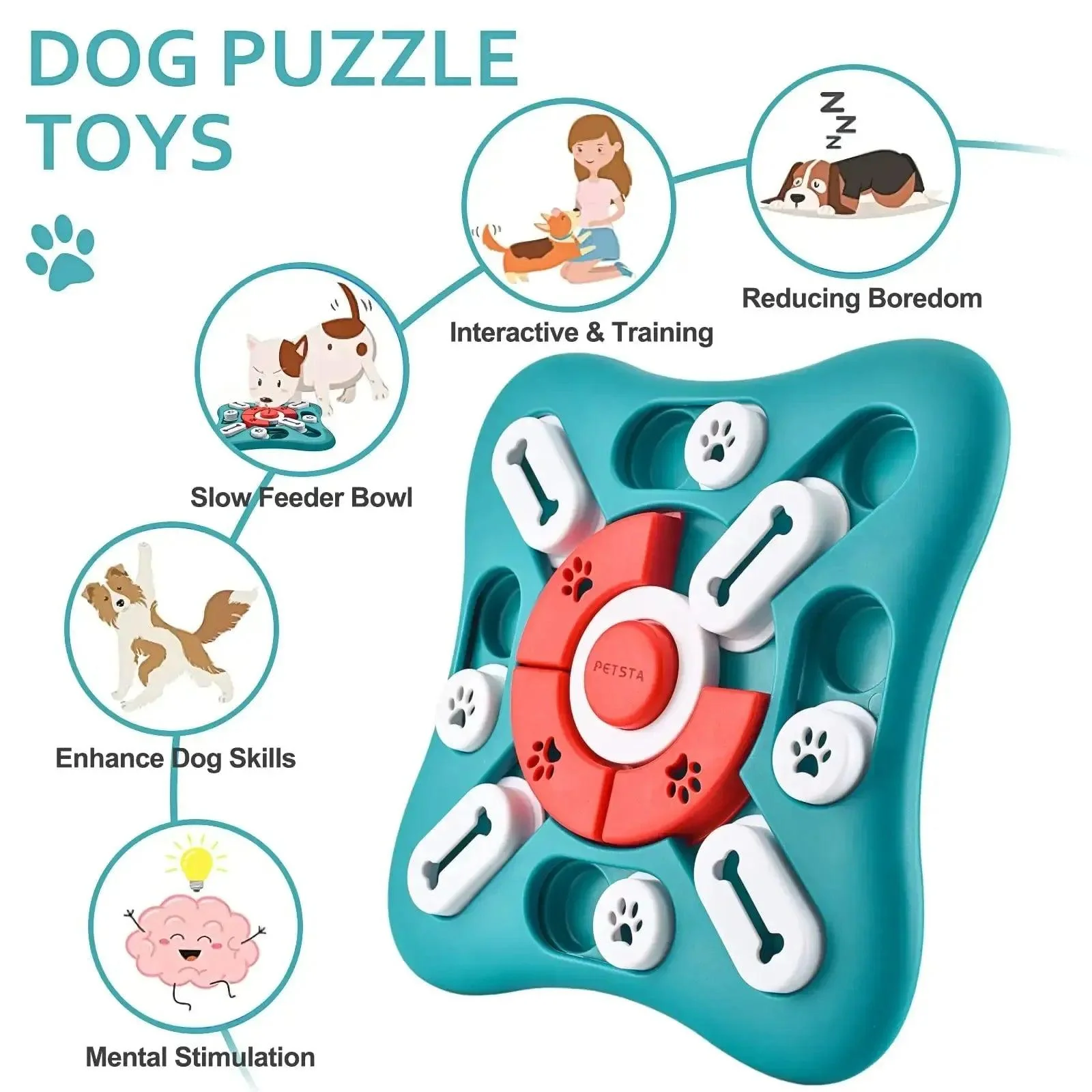 Treat Dispensing Puzzle Toy with 360° Rotation 3