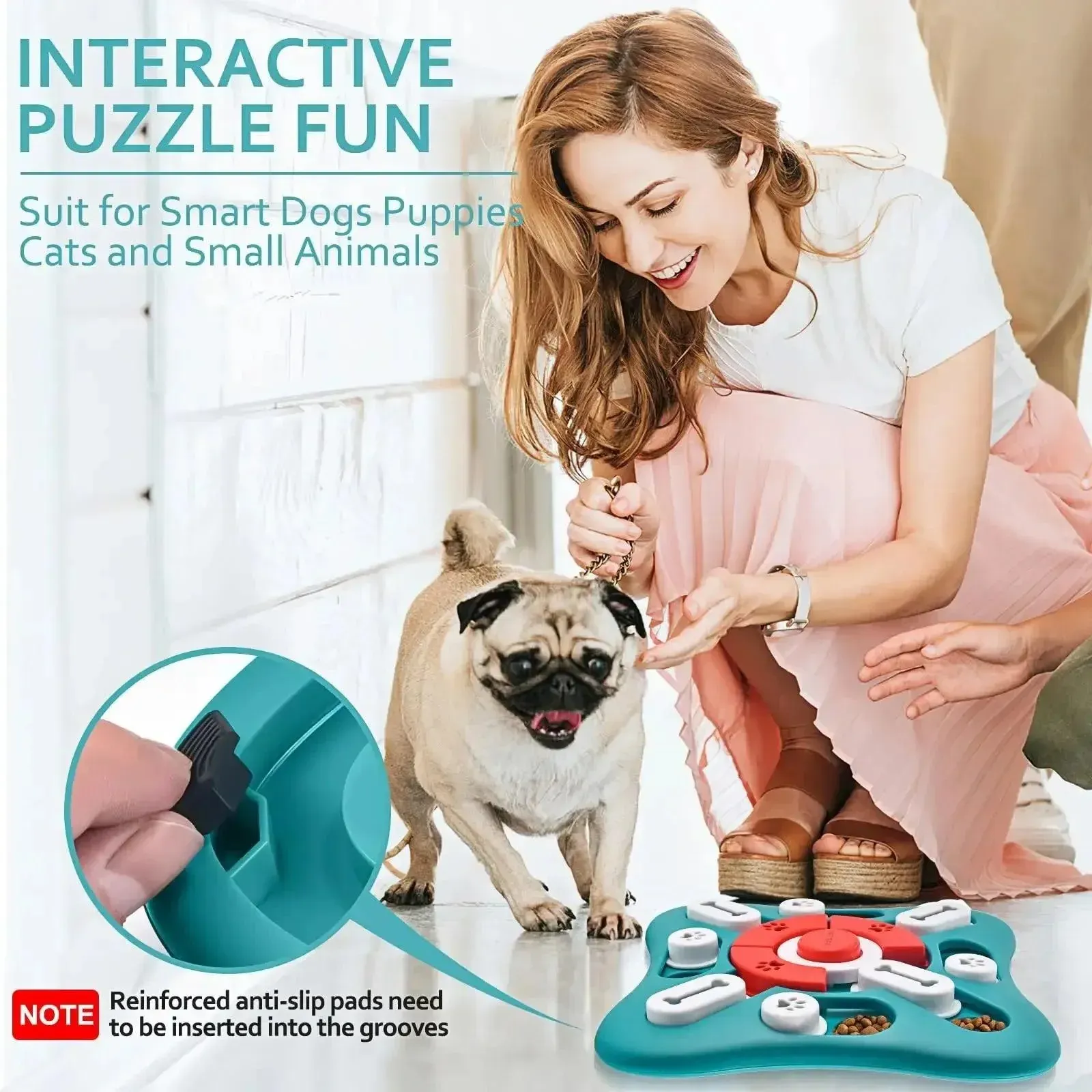 Treat Dispensing Puzzle Toy with 360° Rotation 5